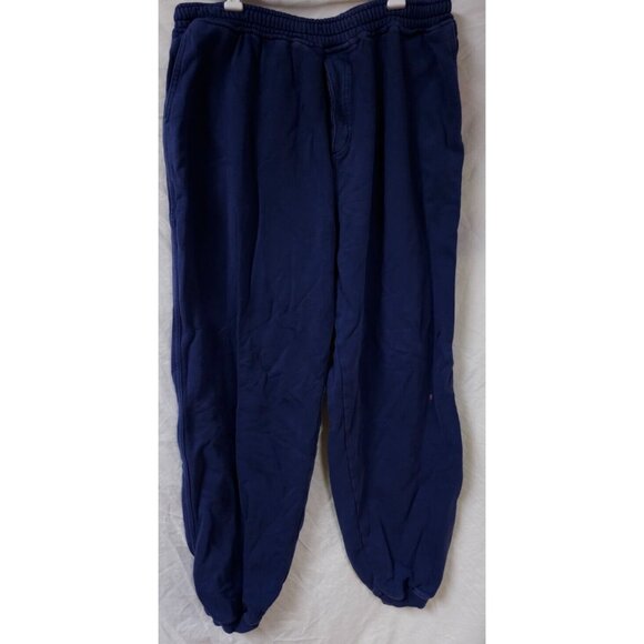 Vtg Cotton Stuff Mens XL Blue Button Fly Heavyweight Made In USA Jogging Pants - Picture 1 of 15